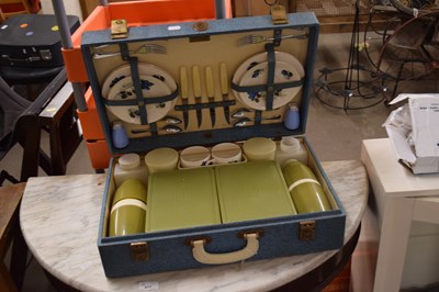 Lot 876 - A vintage Brexton fitted picnic hamper