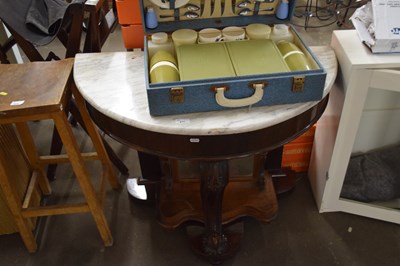 Lot 877 - Antique wash stand with a marble top.