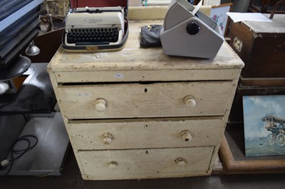 Lot 882 - Victorian pine three drawer chest for restoration