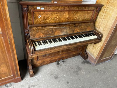 Lot 753 - A Gilbert of London walnut cased piano with...