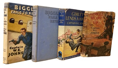 Lot 254 - CAPTAIN W E JOHNS: 4 Titles: BIGGLES FAILS TO...