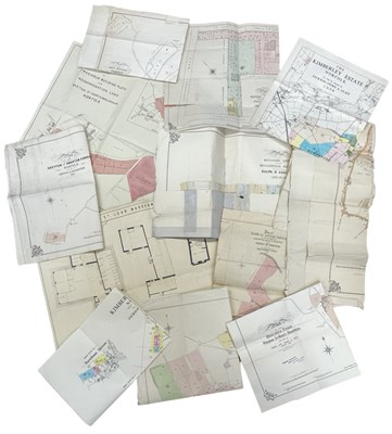 Lot 1122 - Various maps/plans from sales particulars of...