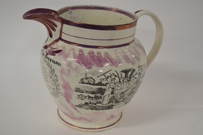 Lot 251 - Large Sunderland Lustre Marriage Jug c.1820