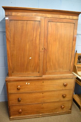 Lot 396 - A Victorian mahogany linen press cabinet with...