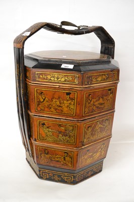 Lot 402 - 20th Century Chinese stacking box or foot...