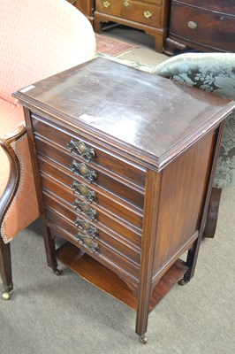 Lot 410 - A late Victorian mahogany six drawer music...