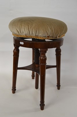 Lot 414 - A Victorian circular topped adjustable stool...