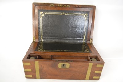 Lot 446 - Late 19th Century walnut and brass bound...