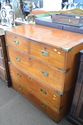 Lot 456 - A 19th Century military chest formed of two...