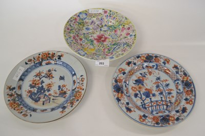 Lot 203 - Two 18th Century Chinese Imari plates together...