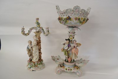 Lot 232 - A large continental porcelain centre piece,...