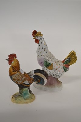 Lot 241 - A continental porcelain model of a cockerel in...