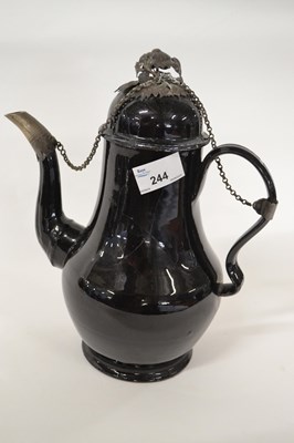 Lot 244 - An 18th Century Jackfield coffee pot with...