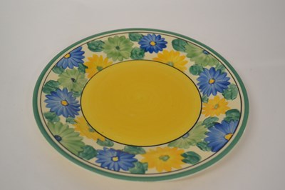 Lot 254 - A Clarice Cliff plate in the Sungay pattern...