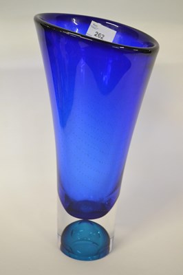 Lot 262 - A blue ground Kosta Boda glass vase designed...