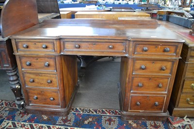 Lot 484 - A Victorian mahogany twin pedestal desk or...