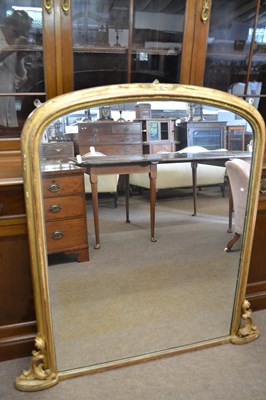 Lot 528 - Victorian over mantel mirror of arched form...