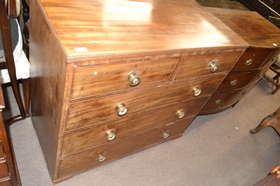 Lot 544 - Late Georgian mahogany chest of two short over...