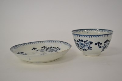 Lot 300 - A Liverpool porcelain tea bowl and saucer with...