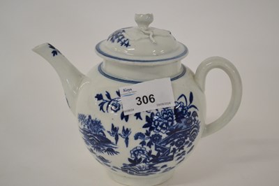 Lot 306 - A 18th Century Worcester porcelain teapot and...