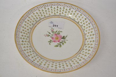 Lot 311 - A Swansea porcelain plate the floral centre...