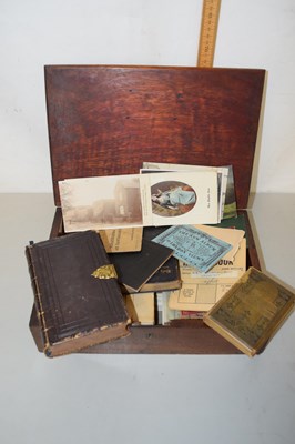 Lot 52 - Wooden case containing vintage Prayer books,...