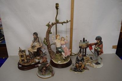 Lot 60 - A group of various capodimonte figures and a...