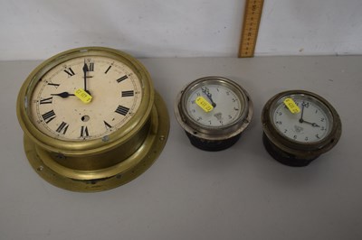 Lot 79 - Mixed Lot: Ships brass cased bulkhead clock...