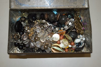 Lot 97 - Tin of assorted costume jewellery