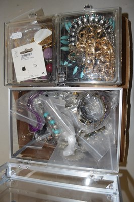 Lot 110 - Box of assorted costume jewellery