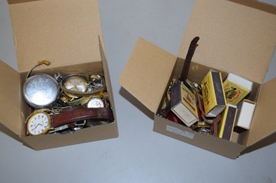 Lot 115A - Two small boxes of various assorted wristwatches