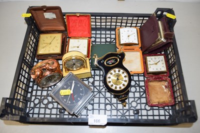 Lot 166 - Collection of various small travel clock and...