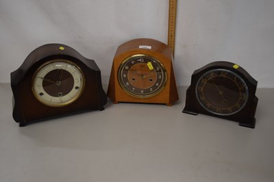 Lot 169 - Group of three vintage dome topped mantel clocks