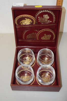 Lot 170 - Cased Swedish set of four liqueur glasses with...