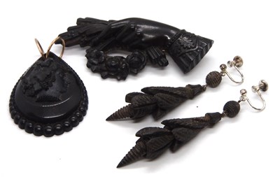 Lot 129 - A quantity of jet jewellery: to include a...