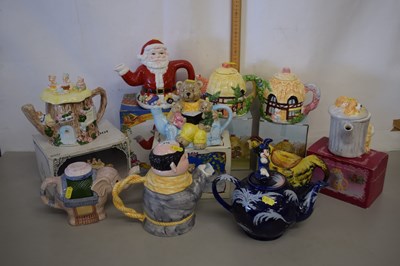 Lot 210 - Collection of various model novelty teapots