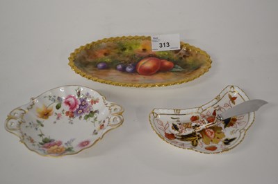 Lot 313 - A small Royal Worcester oval shaped dish...