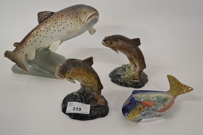 Lot 319 - Series of Beswick models of fish including two...