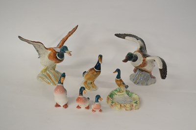 Lot 329 - Models of pheasants, Beswick pin dishes and...