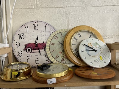 Lot 500 - Mixed Lot: Modern wall clocks and barometer