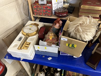 Lot 504 - Mixed Lot: Doll, a large key shaped clock and...