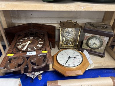 Lot 536 - Mixed Lot: Various mantel clocks and wall clocks