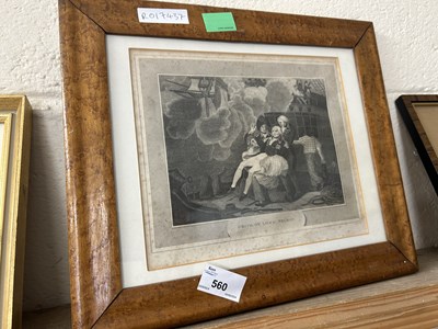 Lot 560 - Black and white engraving of The Death of Lord...