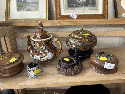 Lot 561 - Mixed Lot: Barge ware type teapot, modern...