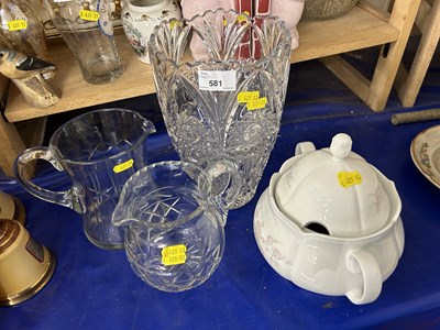 Lot 581 - Mixed Lot: Large cut glass vase and other...