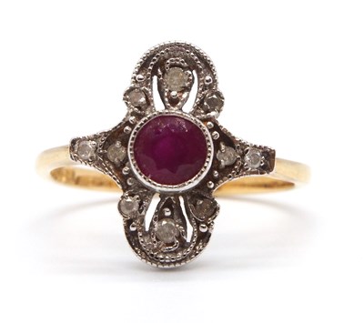 Lot 62 - An Edwardian style 18ct ruby and diamond ring,...