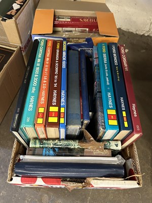 Lot 604 - One box of various Haynes workshop manuals and...