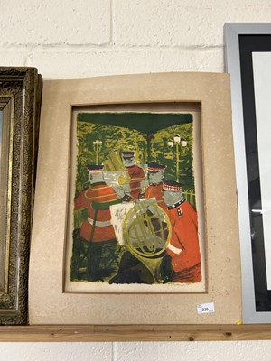 Lot 220 - A lino cut print The Bandsman, Royal College...