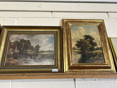 Lot 237 - Victorian oil on board study of river scene...