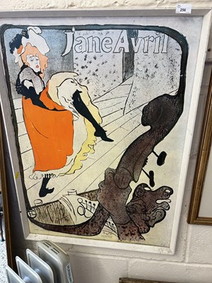 Lot 256 - Jane Avril, coloured print on board, framed